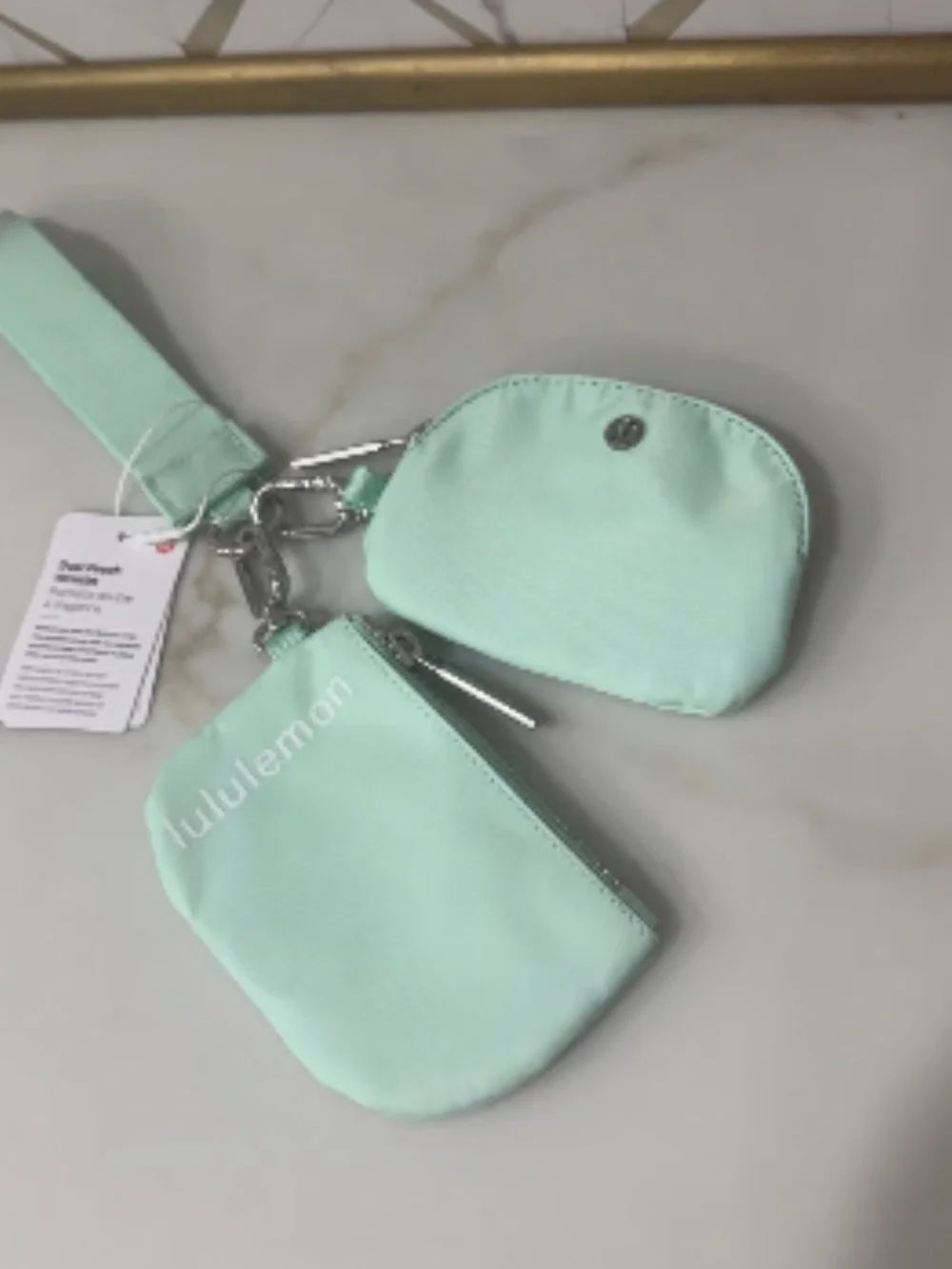 Lululemon athletica Dual Pouch Wristlet mint new purse wallet wristlet